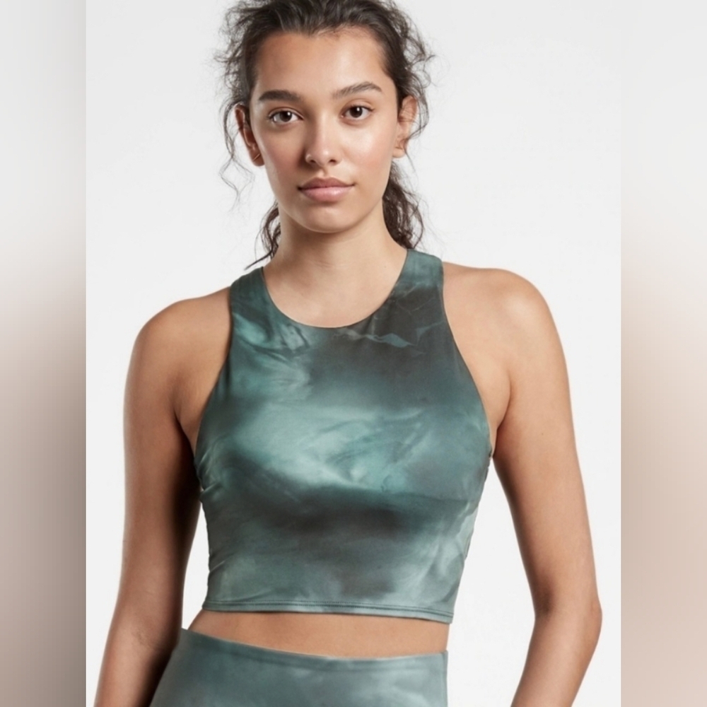Athleta Conscious Crop (A-C), Color Green Tie-dye Size XS